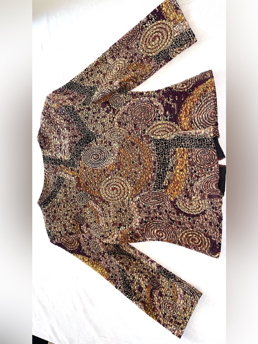 Joseph Ribkoff Y2K Textured Abstract Spiral Top Artsy Avant Garde Size 8